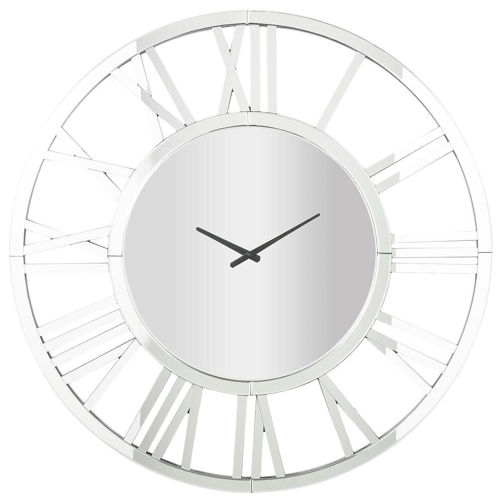 Maple and Jade Glass Wall Clock in Silver, , large