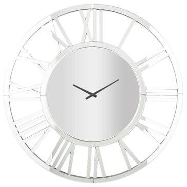 Maple and Jade Glass Wall Clock in Silver, , large