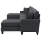 Bush Coventry 3-Piece 131" Double Chaise Sectional in Dark Gray, , large