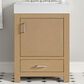 37B Alanya 24" Single Bathroom Vanity in Warm Oak with White Composite Stone Top, , large