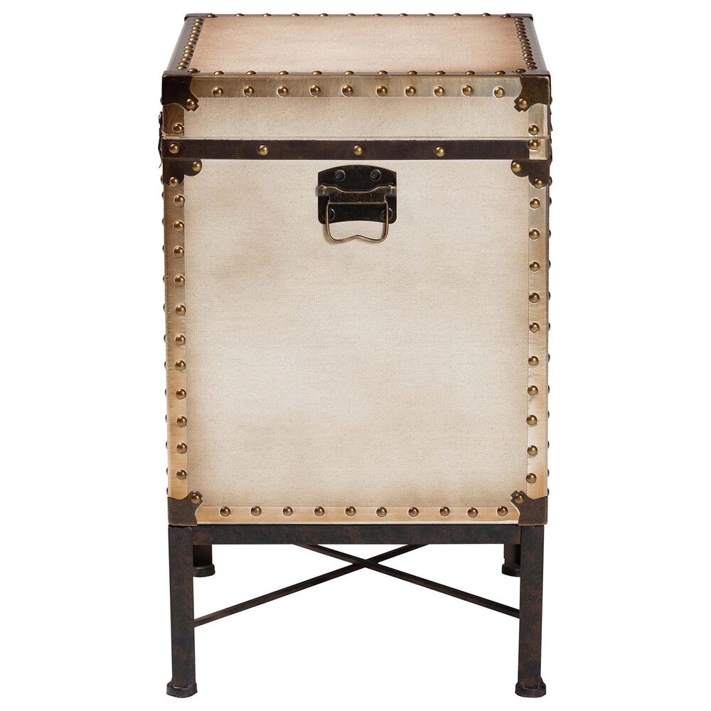 Baxton Studio Laura Lift-Top Trunk End Table in White, , large