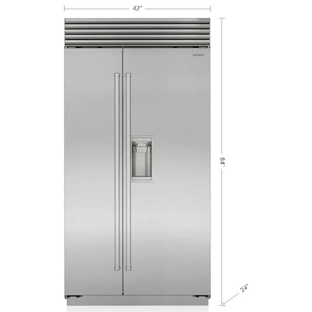 Sub Zero Classic 24 Cu.Ft. Side-By-Side Refrigerator with Dispenser in Stainless Steel, , large
