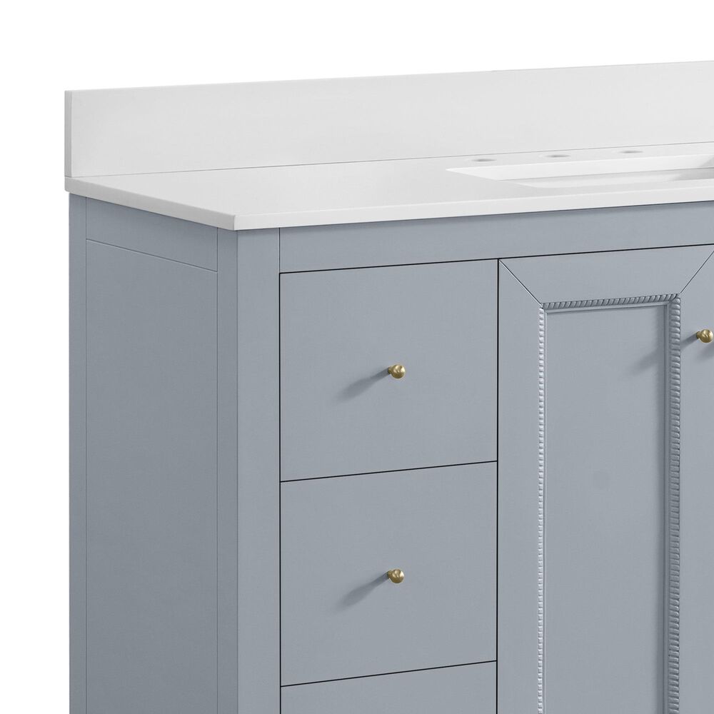 37B Claudine 48" Single Bathroom Vanity in Soft Blue with Glossy White Composite Stone Top and Backsplash, , large