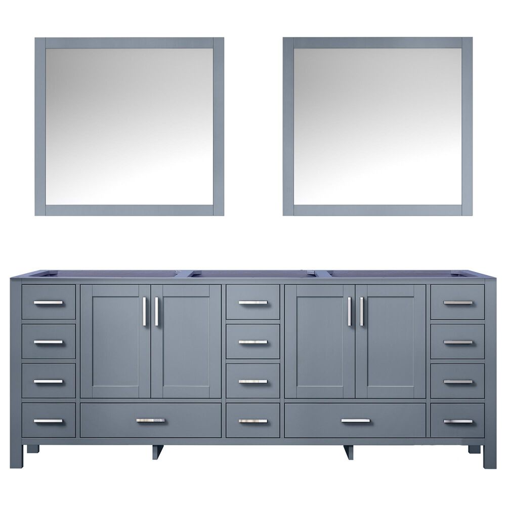 Lexora Home Jacques 84" Double Bathroom Vanity and Mirrors in Dark Grey, , large