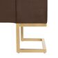 LumiSource Midas Storage Bench with Brown Velvet Cushion in Gold, , large