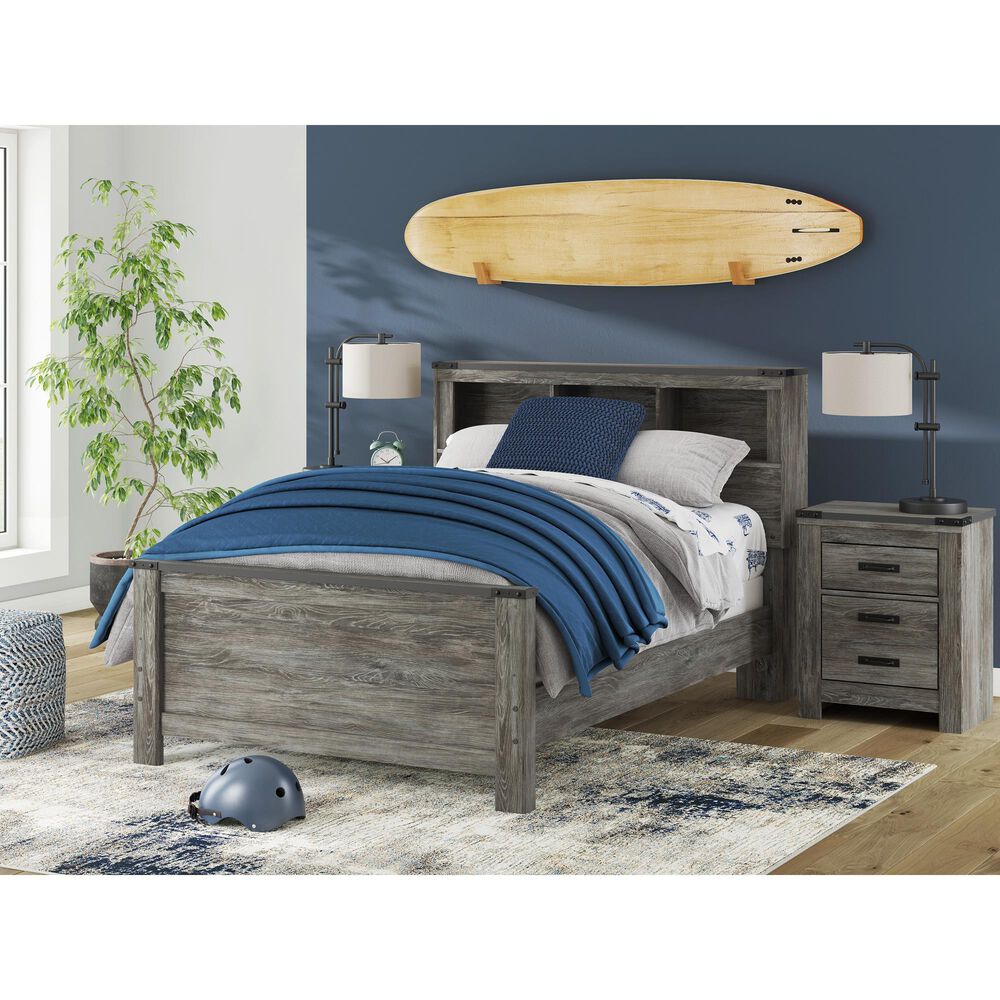 Ashley Frandern 2-Drawer Nightstand in Warm Gray, , large
