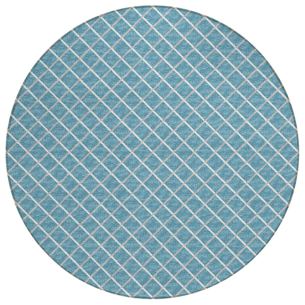 Dalyn Rug Company York 4" Round Sky Blue Indoor/Outdoor Area Rug, , large
