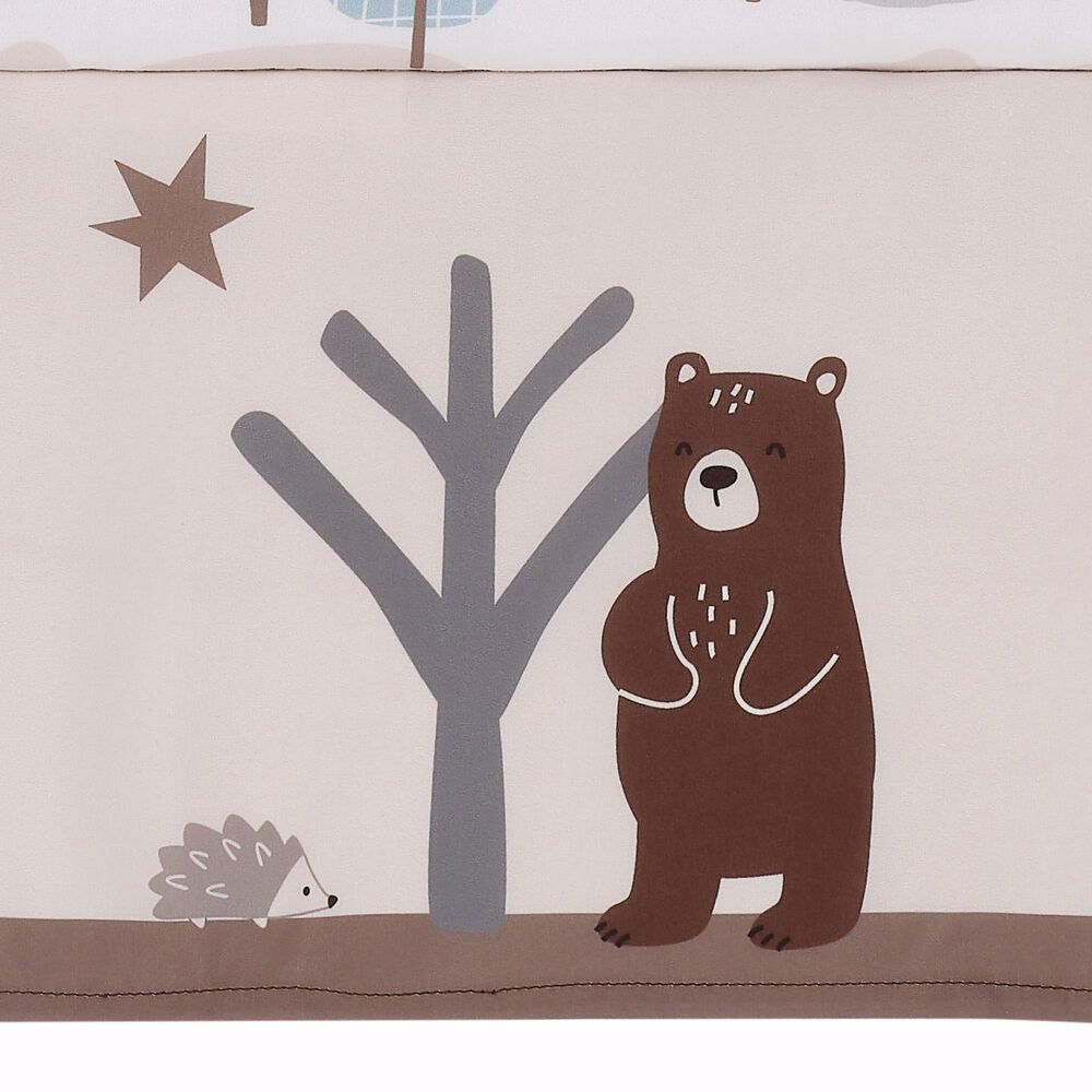 Lambs and Ivy Sleepytime Bear 3-Piece Baby Nursery Crib Bedding Set in Brown, White, Gray and Rust, , large