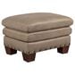 Bordeaux & Co Stationary Leather Chair and Ottoman Set in Juno Pebble, , large