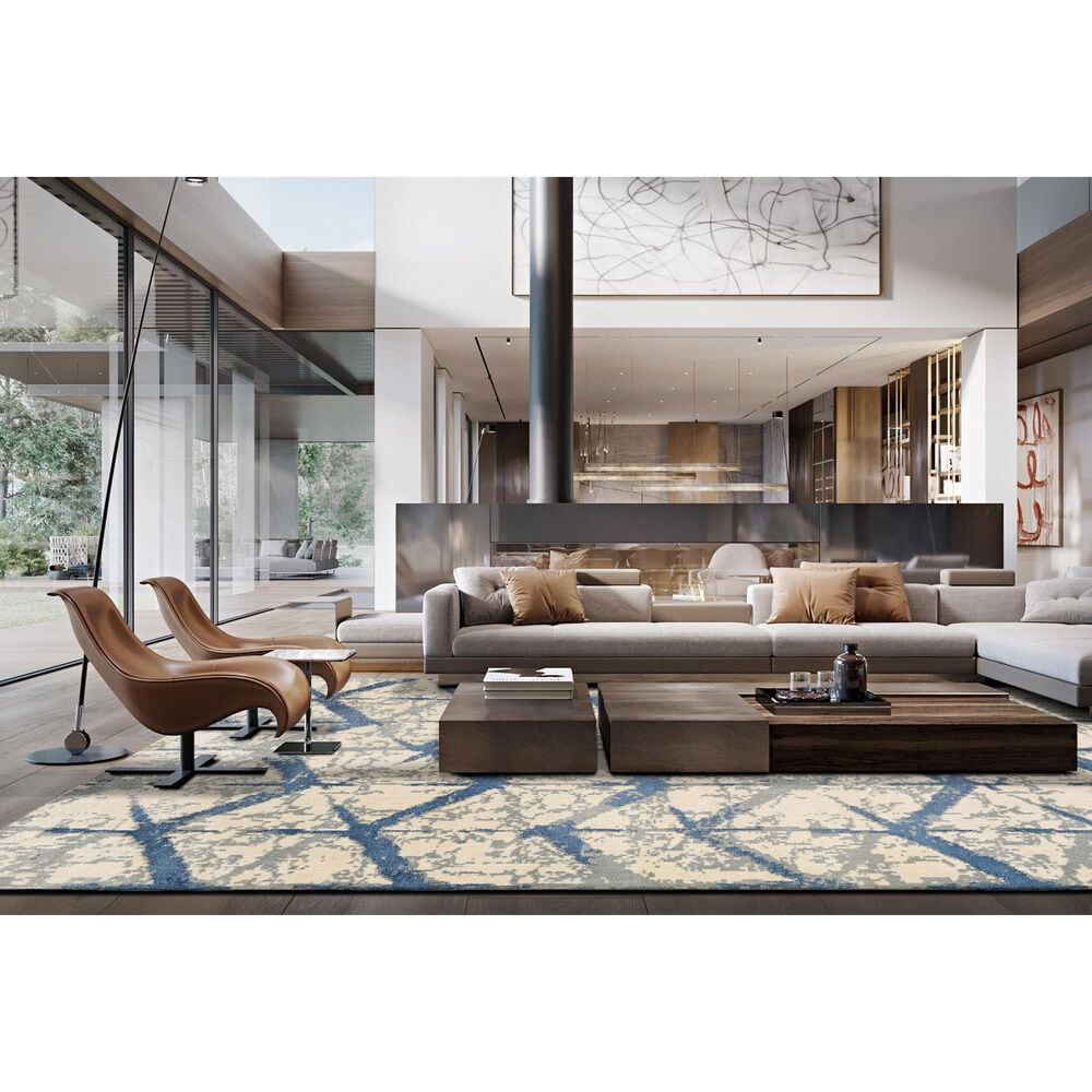 Radici USA Dora 10&#39; x 14&#39; Marin, Blue and Navy Area Rug, , large