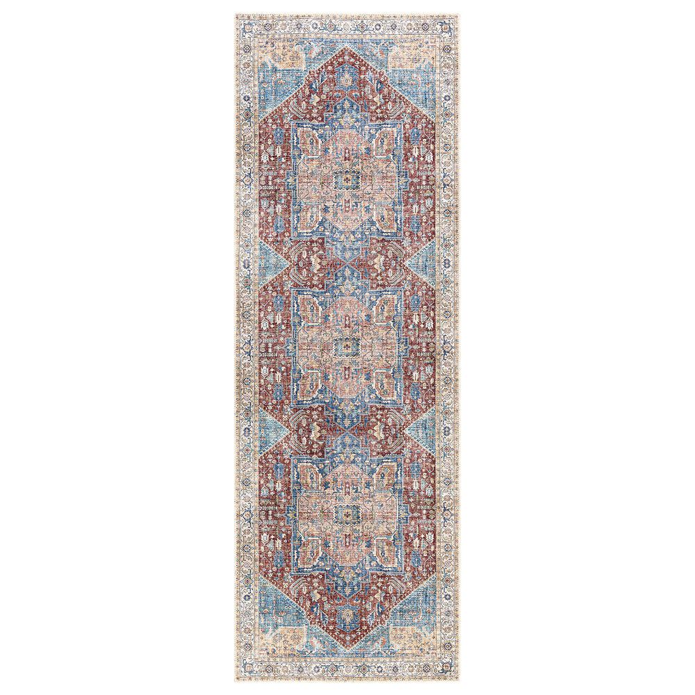 Surya Amelie 2"7" x 7"10" Burnt Orange, Beige, Blue, Navy and Peach Runner, , large