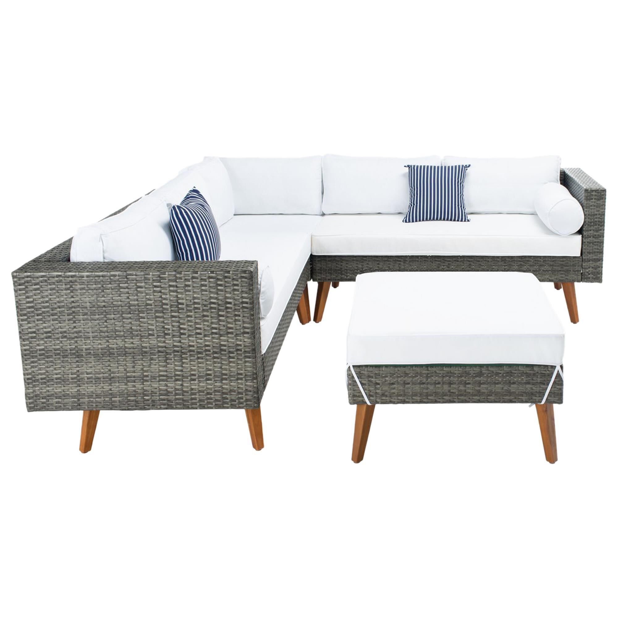 Safavieh Lynwood Patio Sectional in Gray Brown NFM