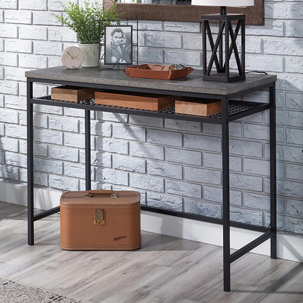 Sauder Market Commons Writing Desk in Slate Gray and Black, , large