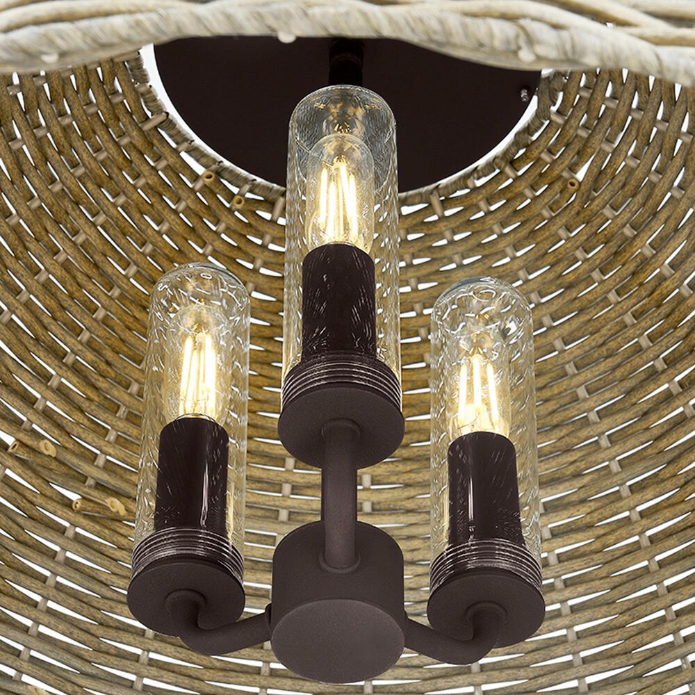 Troy Lighting Huxley 24" 3-Light Pendant Ceiling Light in Textured Bronze, , large