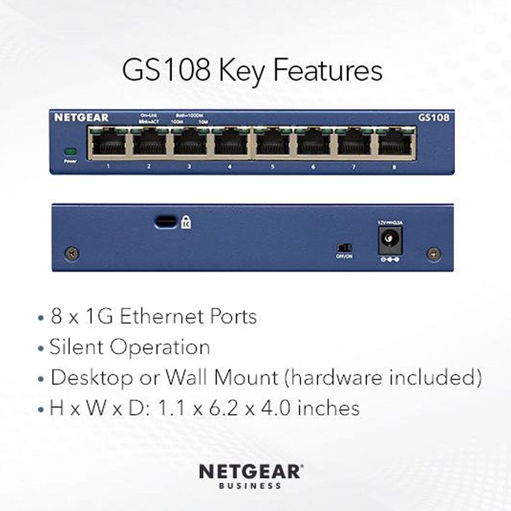 NETGEAR 8-Port Gigabit Ethernet Unmanaged Switch in Blue, , large