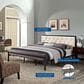 Modway Mia Beige Fabric Upholstered King Platform Bed in Brown, , large