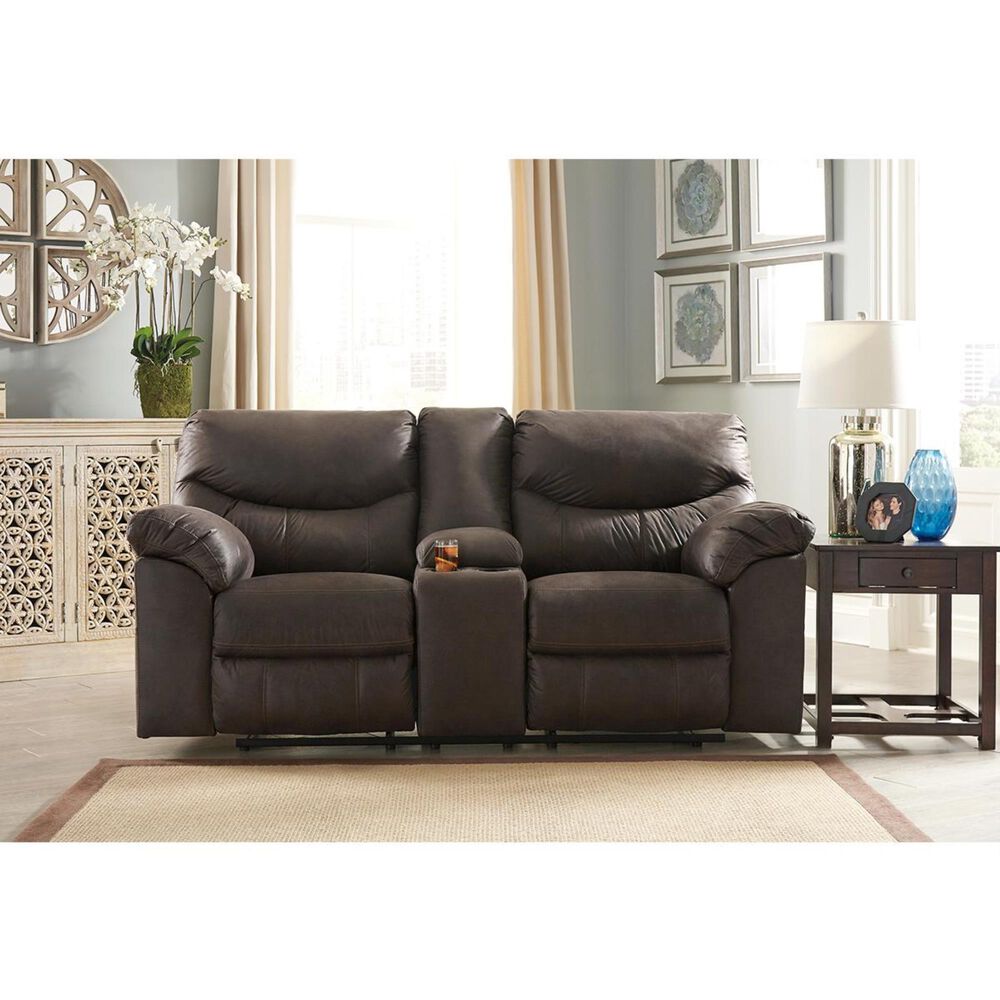 Boxberg Reclining Loveseat with Console - Teak Boxberg Reclining Loveseat with Console - Teak