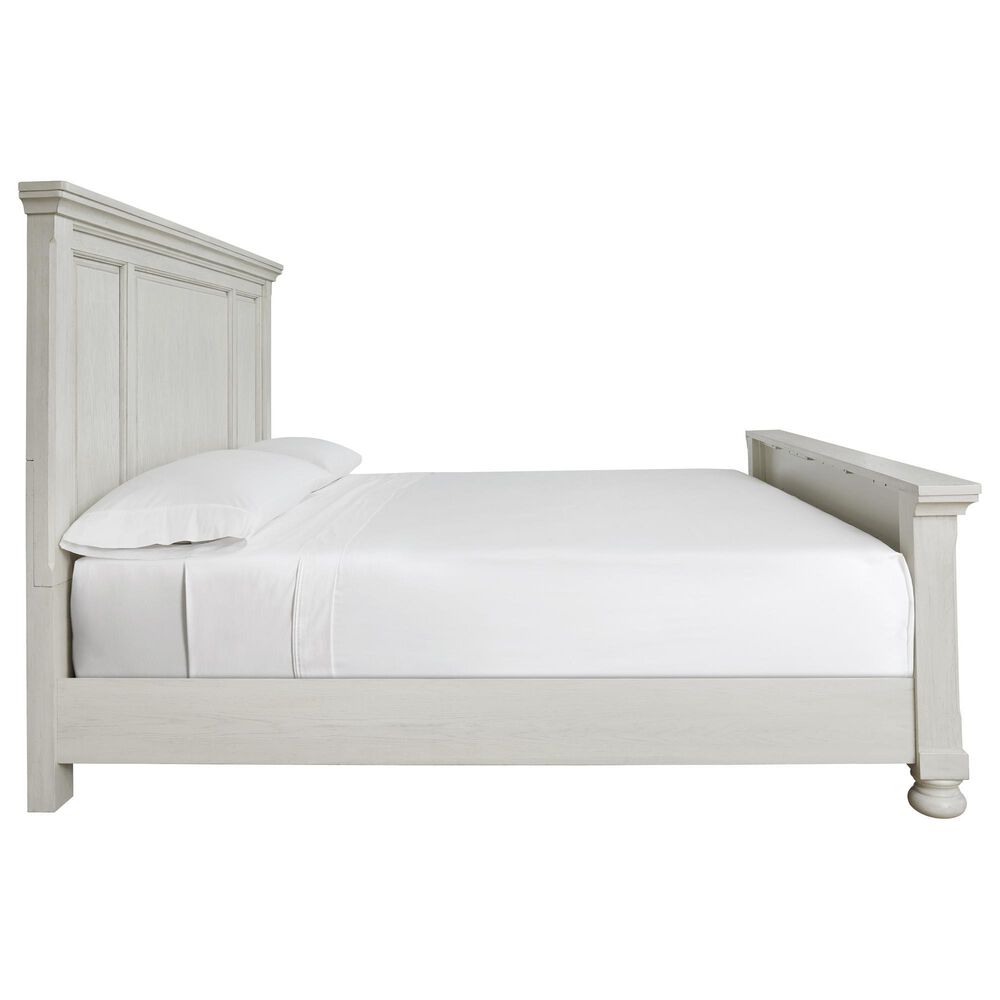 Ashley Robbinsdale California King Panel Bed in Antique White, , large