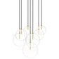 Four Hands Cluster 7-Light Chandelier in Burnished Brass and Black, , large
