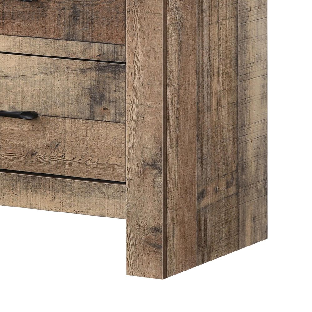 Crown Mark Elmer Queen Bed with Two Nightstands in Rustic Brown, , large