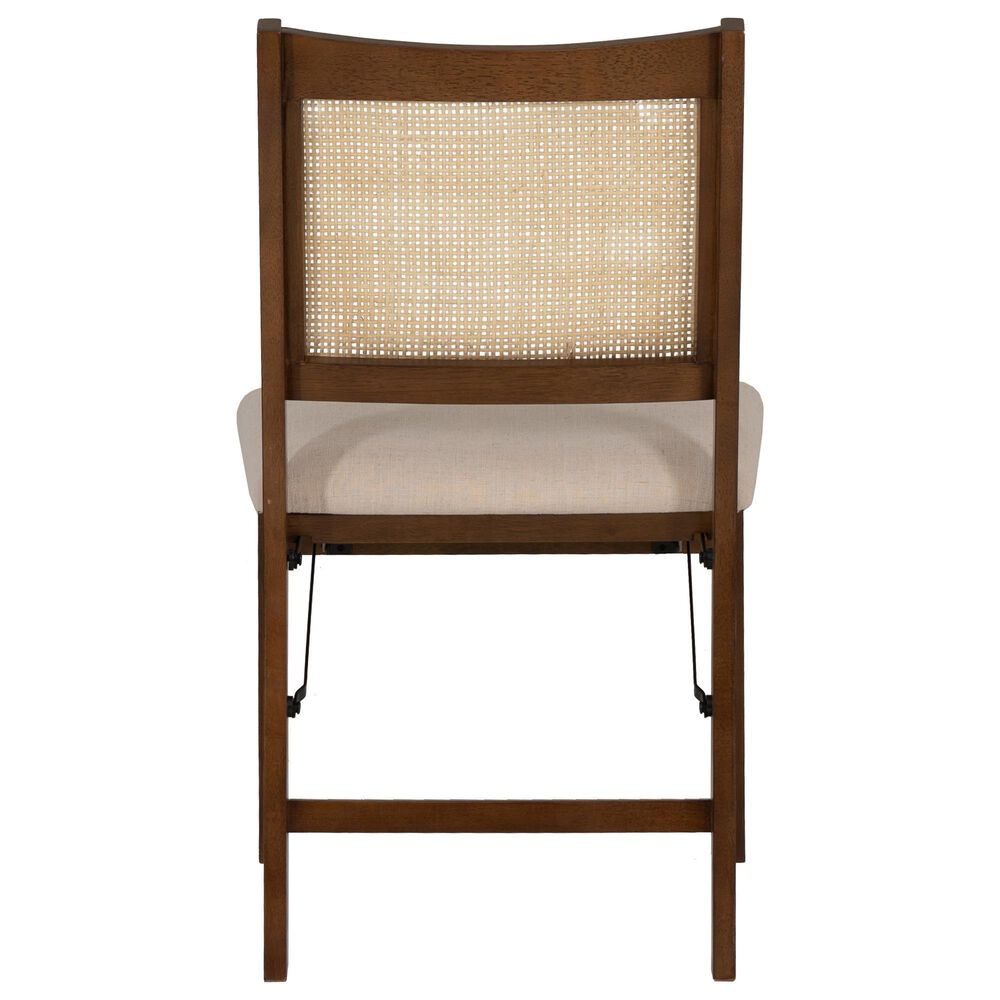 Linon Home Decor Bauer Cane Folding Side Chair in Walnut, , large