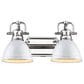 Golden Lighting Duncan 2-Light Bath Vanity in Chrome and Glossy White, , large