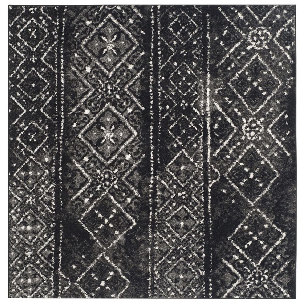 Safavieh Adirondack ADR111C 4" Square Black and Silver Area Rug, , large