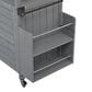 Hearth and Haven Outdoor Kitchen Island Cart with Adjustable Shelves and Stainless Steel Top in Gray, , large