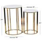 Maple and Jade End Table with Marble Top in Gold (Set of 2), , large