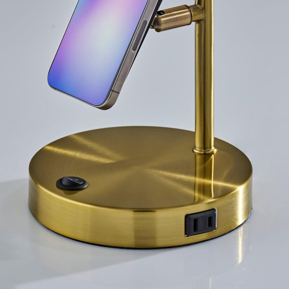 Adesso Wyatt Desk Lamp in Antique Brass, , large