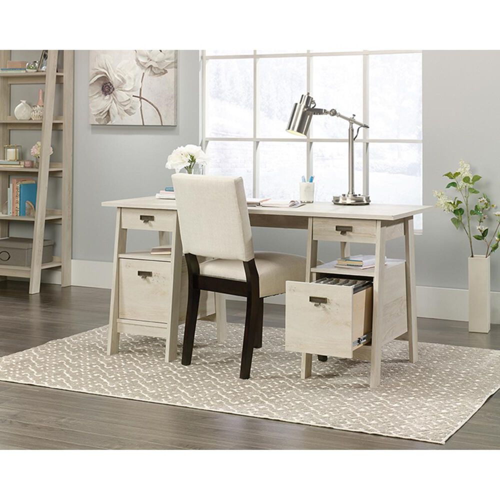 Sauder Trestle Executive Desk in Chalked Chestnut, , large