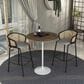 Leisuremod LeisureMod Verve Collection Modern Bar Height Table White Base with 36 Round Dark Walnut MDF Top, , large