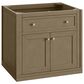 James Martin Vanities Chicago 30" Single Bathroom Vanity in Walnut Whisper with Single Hole 3 cm White Zeus Quartz Top and Rectangular Sink, , large