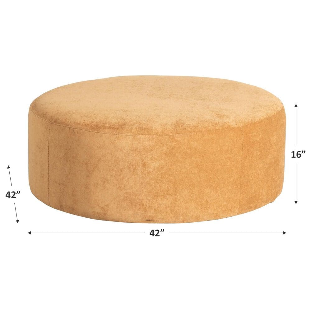 Jonathan Louis Cologne Round Cocktail Ottoman in Tramore Amaretto, , large