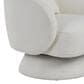 LumiSource Zara Swivel Accent Chair with Pillow in White, , large
