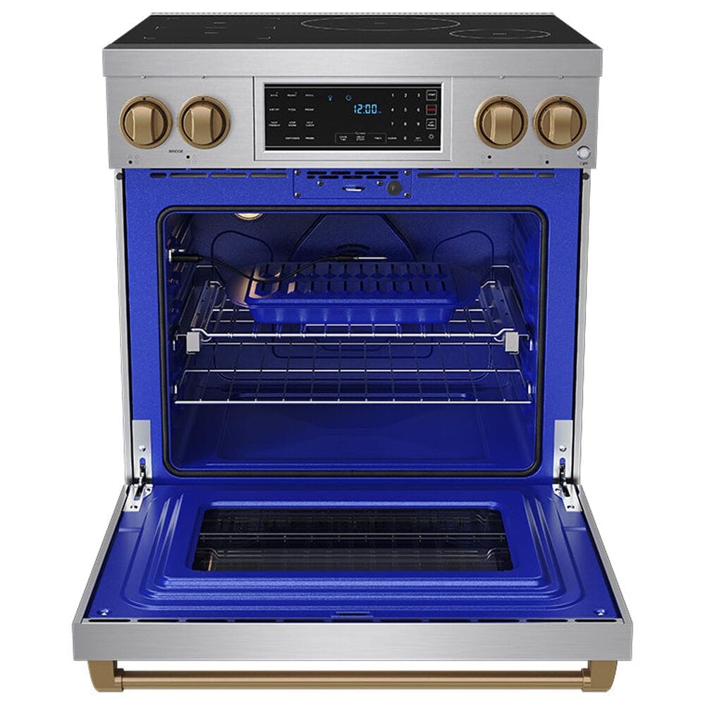 Thor Kitchen Gordon Ramsay 4.8 Cu. Ft. Professional Induction Range with Bronze Handle Kit in Stainless Steel, , large