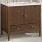 James Martin Vanities Myrrin 36" Vanity in Mid Century Walnut with 3 cm White Zeus Quartz Top, , large