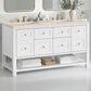 James Martin Vanities Breckenridge 60" Double Bathroom Vanity in Bright White with 3 cm Eternal Marfil Quartz Top and Rectangular Sinks, , large