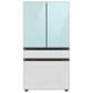 Samsung Bespoke Bespoke 23 Cu. Ft. Counter Depth French Door Refrigerator with Beverage Center - Morning Blue Glass Top Panel with White Glass Middle and Bottom Panels Included, , large