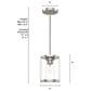 Hunter Astwood 1-Light Mini Pendant in Brushed Nickel, , large