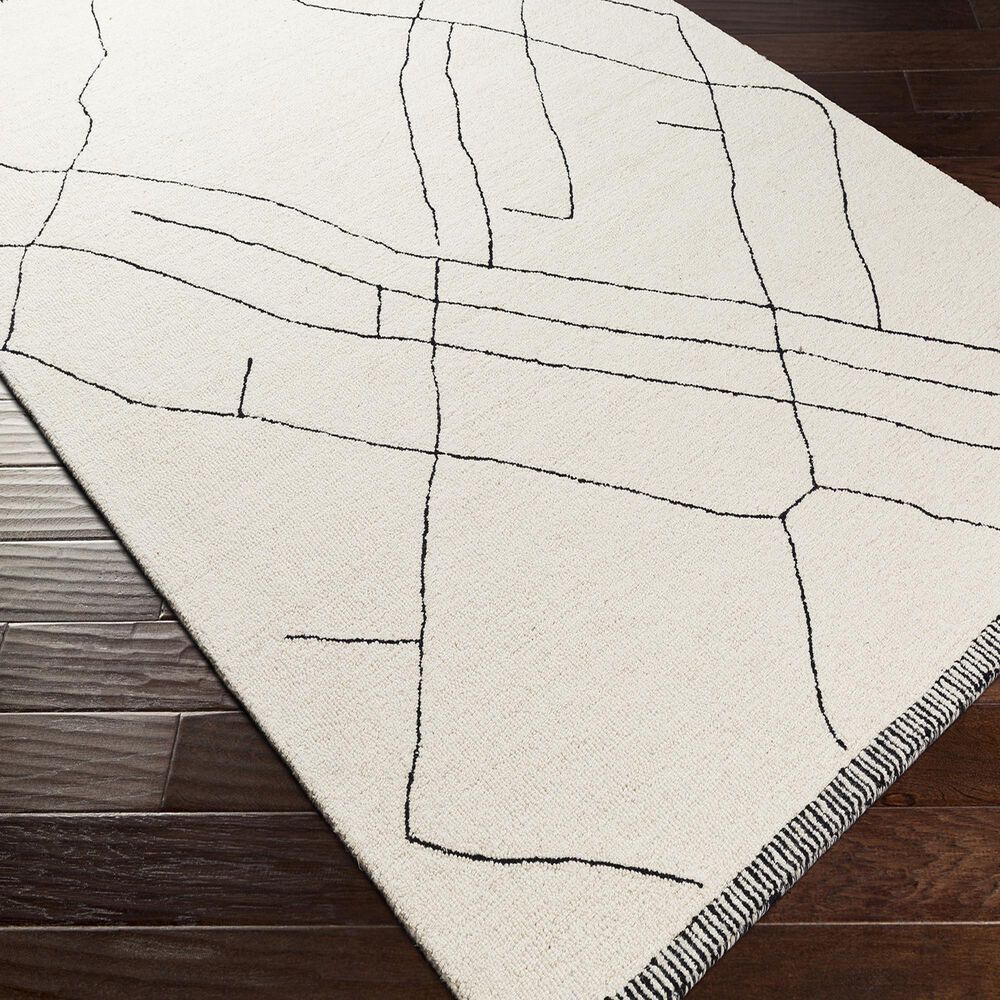 Surya Arsenal 9&#39; x 12&#39; Cream and Black Area Rug, , large