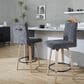 LumiSource Hank Swivel Counter Stool with Black Fabric Upholstery in Whitewashed and Black (Set of 2), , large