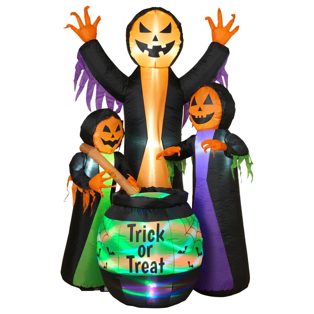 The Gerson Company 72" Inflatable Witches with Cauldron in Multicolor, , large