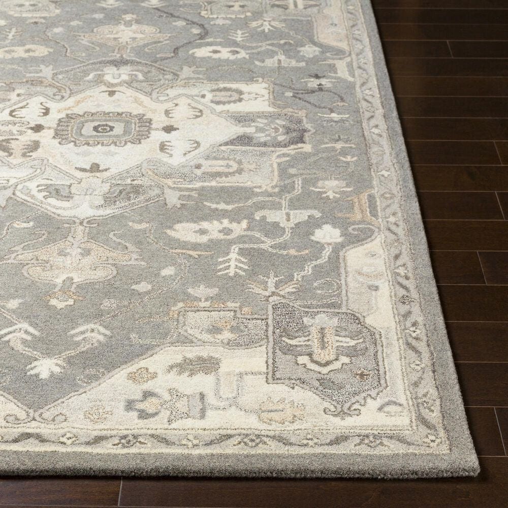 Surya Caesar 4&#39; Square Charcoal, Taupe, Tan, Black, Light Beige and Brown Area Rug, , large