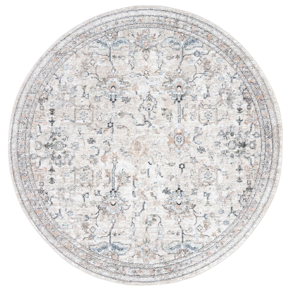 Safavieh Jasmine JSM333F 5"3" Round Grey and Blue Area Rug, , large