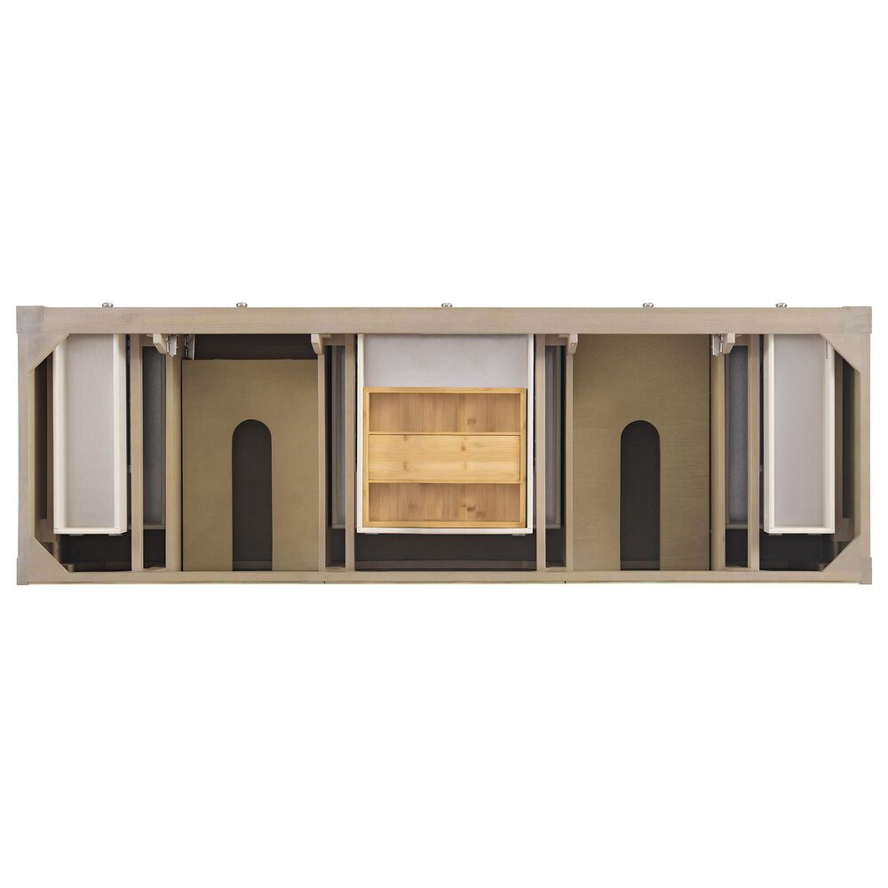 James Martin Vanities Breckenridge 72" Double Bathroom Vanity in Whitewashed Oak with 3 cm Eternal Jasmine Pearl Silestone Top, Rectangular Sinks and FreePower Wireless Charger, , large