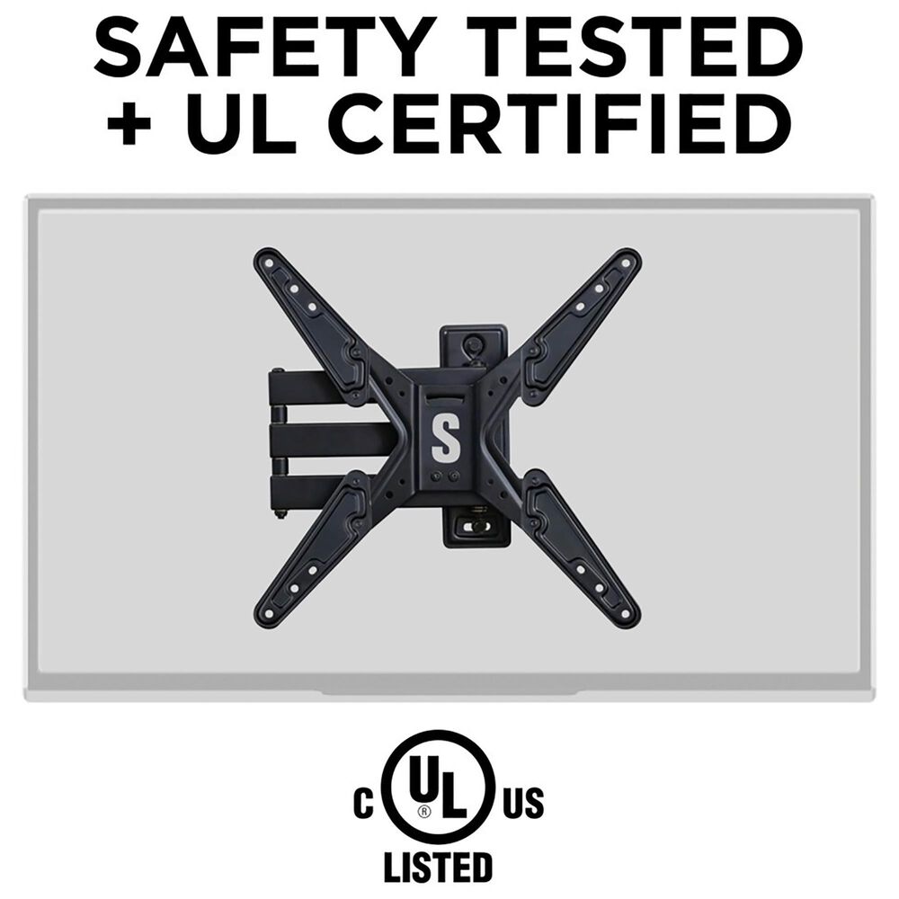 Secura Full Motion Wall Mount for 26&quot; - 55&quot; Flat-Panel TVs in Black, , large