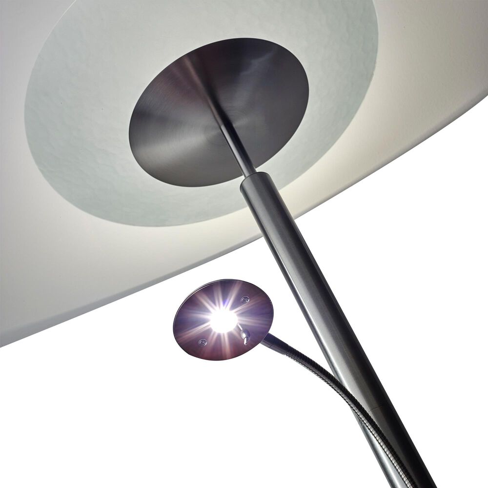 Adesso Stellar LED Combo Torchiere in Brushed Steel, , large