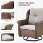 Sunwell Garden 36" Patio Swivel Glider Chair with Wicker Armrest in Beige (Set of 2), , large