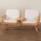 Baxton Studio Pakis Stationary Tete-a-Tete Sofa with Light Honey Rattan in Neutral, , large